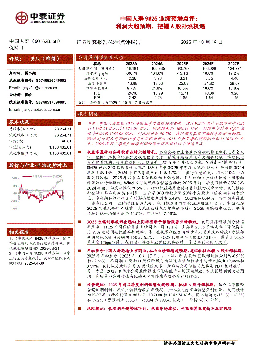 中国人寿股票(中国人寿股票601628)
